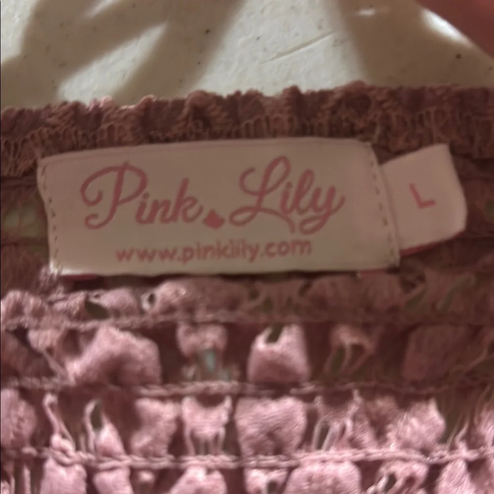 Pink Lily Mauve Lace Top - Picture 2 of 3